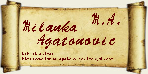 Milanka Agatonović vizit kartica